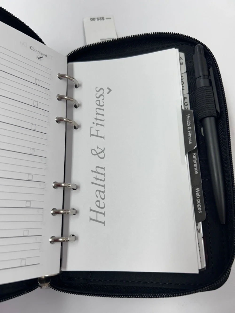 New with Tag Mundi Mundex Planner Organizer Black Faux Pebble Leather Agenda